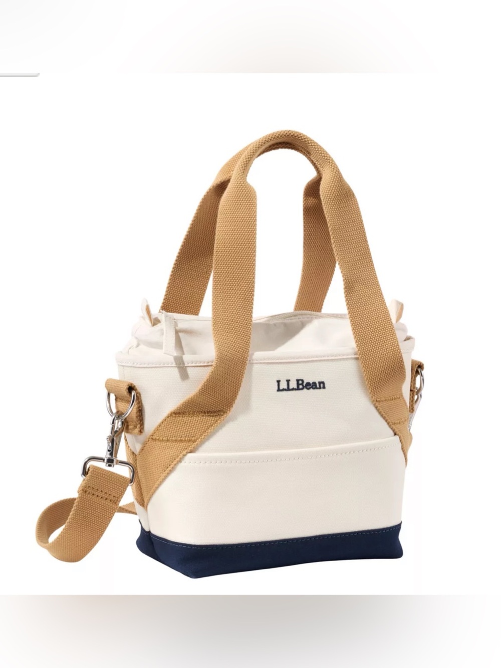 L.L.Bean Small Canvas insulated Tote in Cream,  & Tan